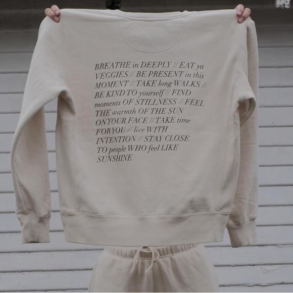 California Aesthetic Healthy Slow Living Spiritual Mantra Sweatshirt - Like New - Picture 3 of 13